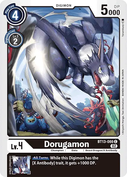 Digimon TCG Card BT13-066 Dorugamon