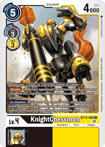 Digimon TCG Card BT13-068 KnightChessmon