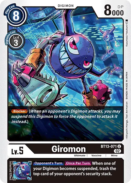 Digimon TCG Card BT13-071 Giromon