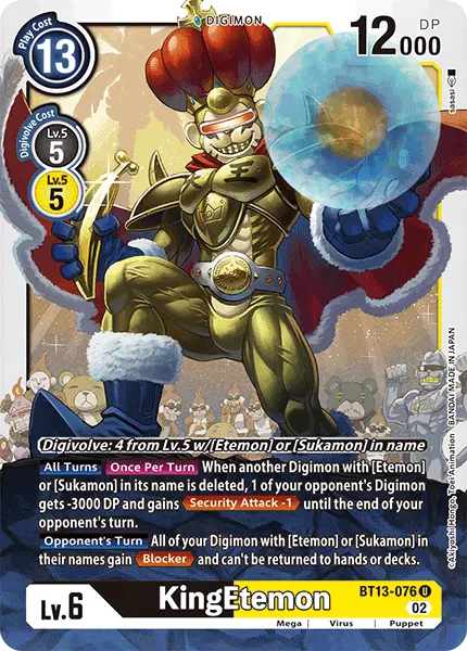 Digimon TCG Card BT13-076 KingEtemon