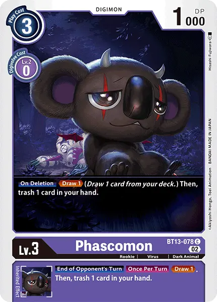 Digimon TCG Card BT13-078 Phascomon