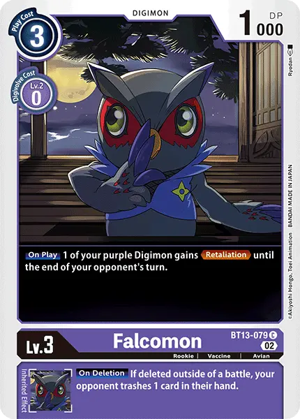Digimon TCG Card BT13-079 Falcomon