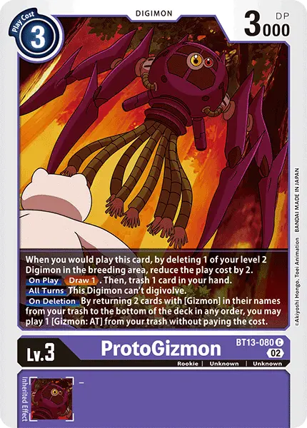 Digimon TCG Card 'BT13-080' 'ProtoGizumon'
