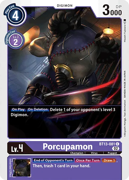 Digimon TCG Card BT13-081 Porcupamon