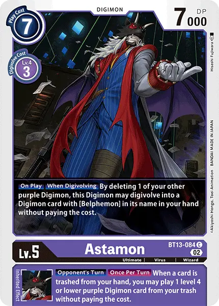 Digimon TCG Card BT13-084 Astamon