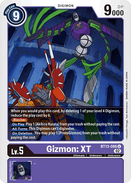 Digimon TCG Card 'BT13-086' 'Gizumon: XT'