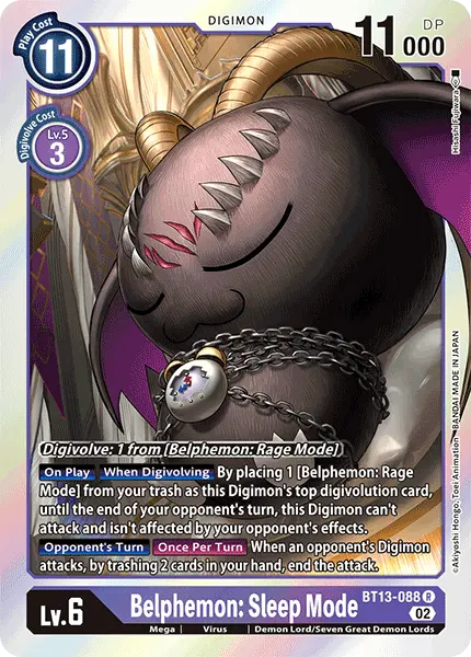 Digimon TCG Card 'BT13-088' 'Belphemon: Sleep Mode'