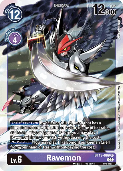 Digimon TCG Card BT13-089 Ravemon