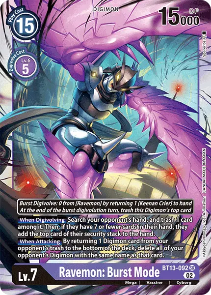 Deck Ravemon with preview of card BT13-092