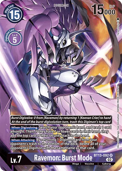 Digimon TCG Card BT13-092_P1 Ravemon: Burst Mode