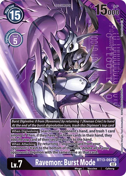 Digimon TCG Card BT13-092_P2 Ravemon: Burst Mode