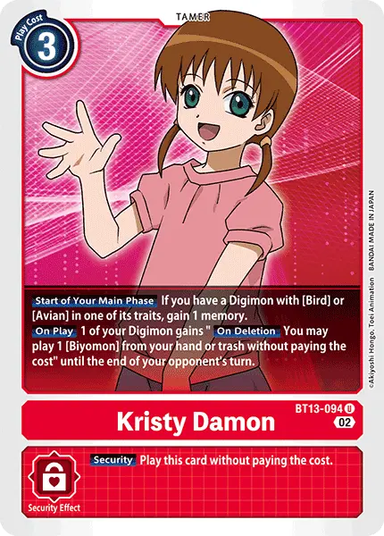 Digimon TCG Card 'BT13-094' 'Kristy Damon'