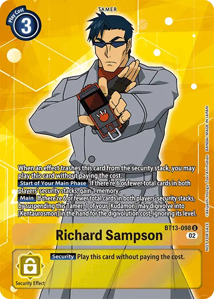 Digimon TCG Card BT13-098_P1 Richard Sampson