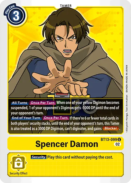 Digimon TCG Card BT13-099 Spencer Damon