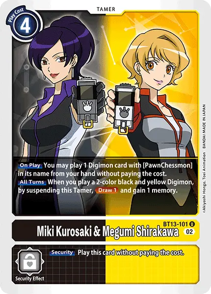Digimon TCG Card BT13-101 Miki Kurosaki & Megumi Shirakawa