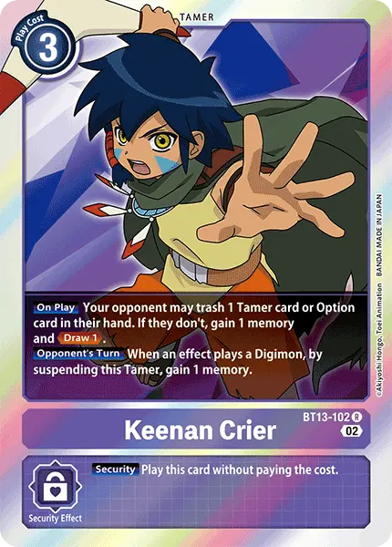 Digimon TCG Card 'BT13-102' 'Keenan Crier'