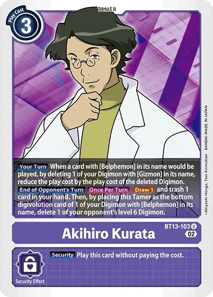 Digimon TCG Card 'BT13-103' 'Akihiro Kurata'