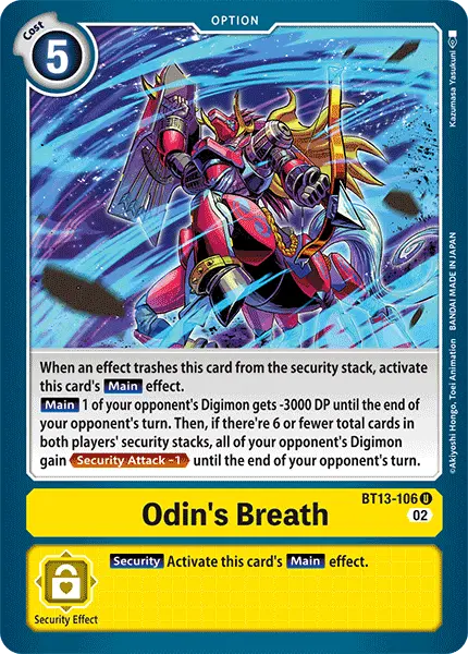 Digimon TCG Card 'BT13-106' 'Icy Breath'
