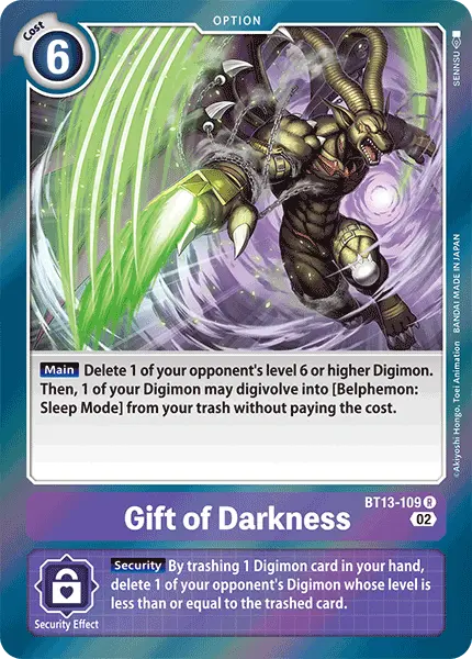 Digimon TCG Card 'BT13-109' 'Gift of Darkness'