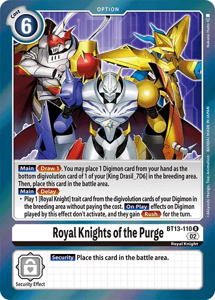 Digimon TCG Card BT13-110 Purge of the Royal Knights