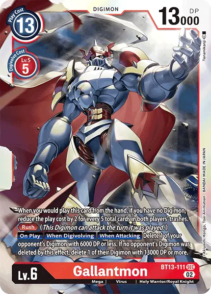 Digimon TCG Card BT13-111 Gallantmon