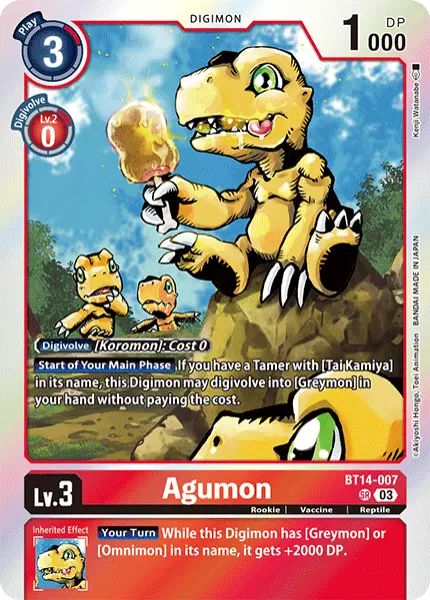 Digimon TCG Card BT14-007 Agumon