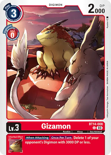 Digimon TCG Card BT14-008 Gizamon