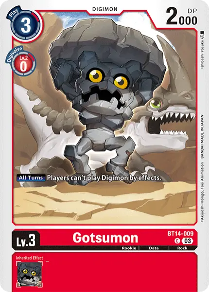 Digimon TCG Card 'BT14-009' 'Gotsumon'