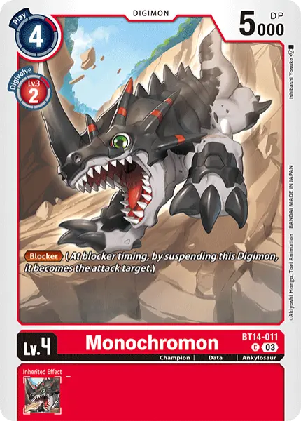 Digimon TCG Card 'BT14-011' 'Monochromon'