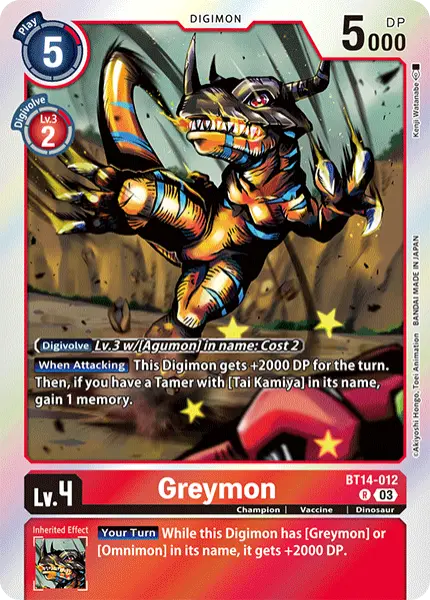 Digimon TCG Card BT14-012 Greymon