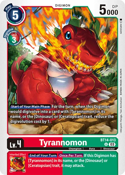 Digimon TCG Card 'BT14-013' 'Tyrannomon'