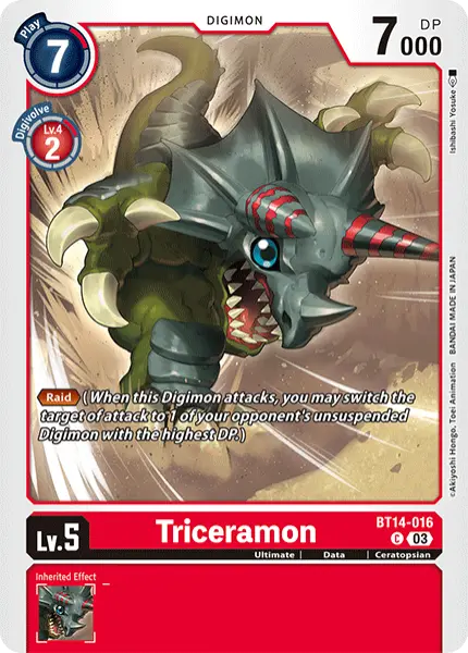 Digimon TCG Card 'BT14-016' 'Triceramon'