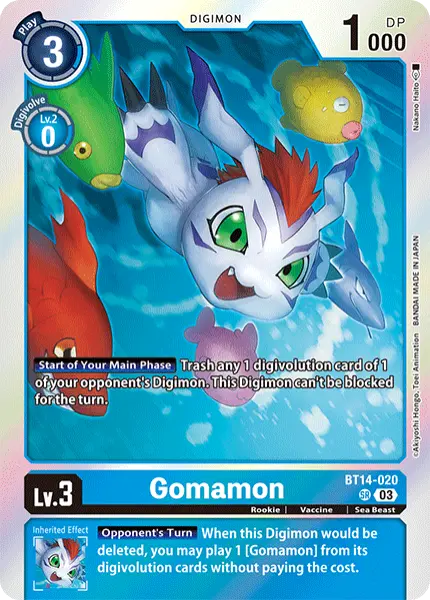 Digimon TCG Card BT14-020 Gomamon