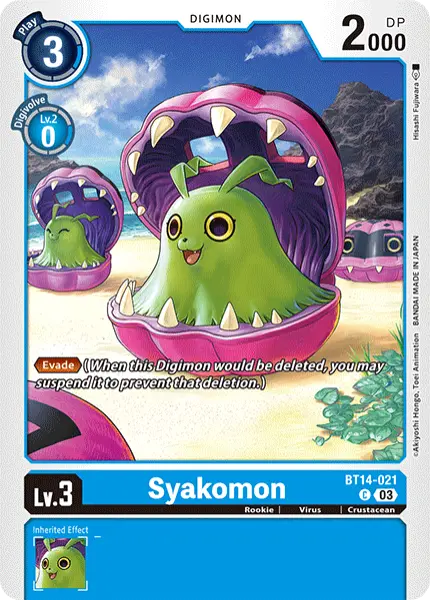 Digimon TCG Card 'BT14-021' 'Syakomon'