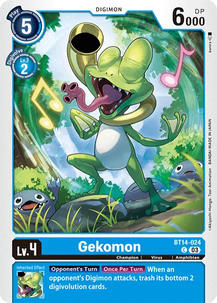Digimon TCG Card 'BT14-024' 'Gekomon'