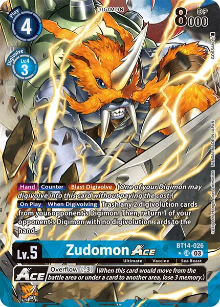 Digimon TCG Card BT14-026_P1 Zudomon