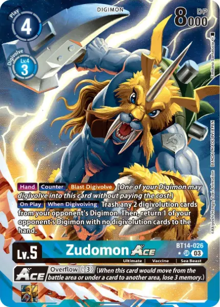 Digimon TCG Card 'BT14-026_P2' 'Zudomon'