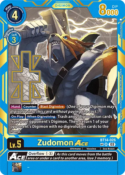 Digimon TCG Card 'BT14-026_P3' 'Zudomon'