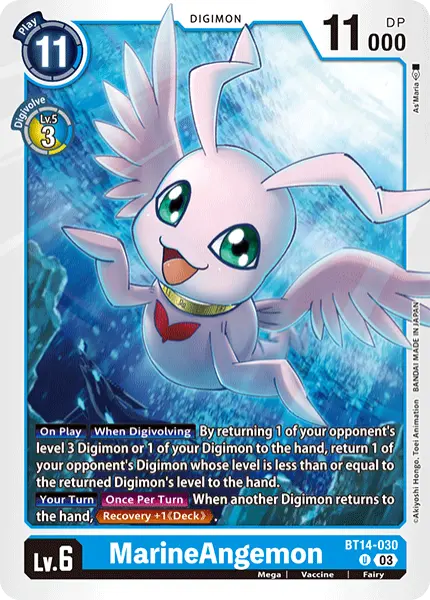 Digimon TCG Card BT14-030 MarineAngemon