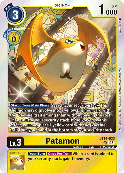 Digimon TCG Card BT14-033 Patamon