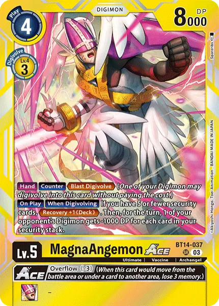Deck MagnaAngemon Ace Bandai with preview of card BT14-037