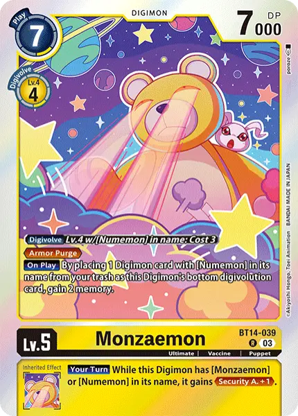 Digimon TCG Card 'BT14-039' 'Monzaemon'