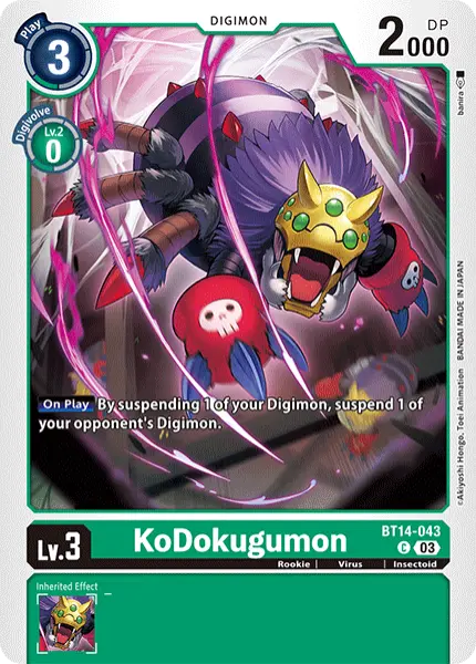 Digimon TCG Card 'BT14-043' 'KoDokugumon'