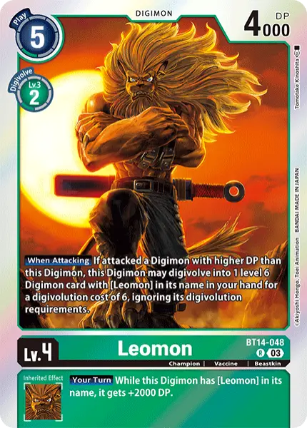 Digimon TCG Card 'BT14-048' 'Leomon'