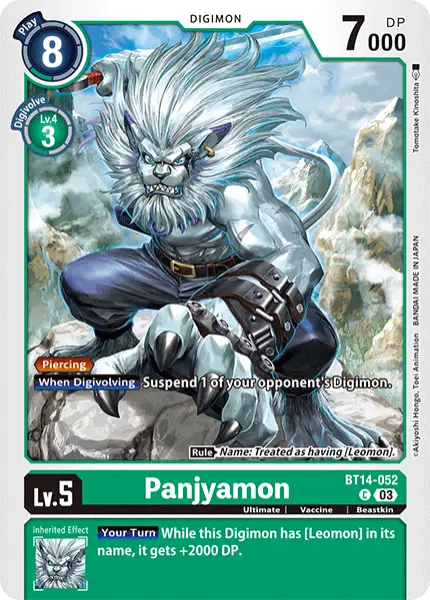 Digimon TCG Card 'BT14-052' 'Panjyamon'