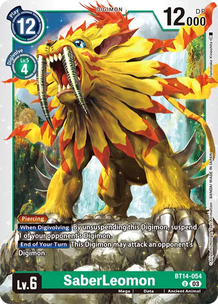 Digimon TCG Card 'BT14-054' 'SaberLeomon'