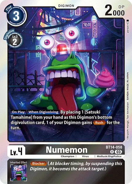 Digimon TCG Card 'BT14-058' 'Numemon'