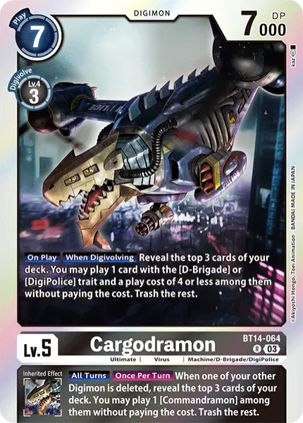 Digimon TCG Card BT14-064 Cargodramon