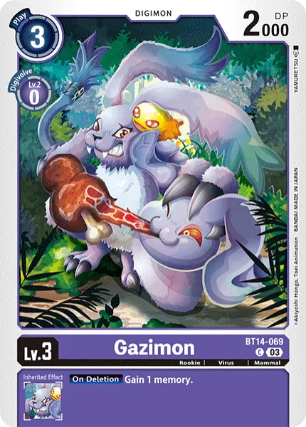 Digimon TCG Card BT14-069 Gazimon