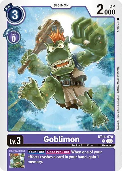 Digimon TCG Card 'BT14-070' 'Goblimon'
